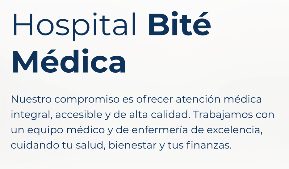 Pantallazo del banner principal de Bité Médica.